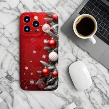 1PC Phone Case ,  Christmas Tree Ornaments Snowflakes , Stylish Phone Case, Phone Decoration, All-around Lens Protection, Creative Small Gift, Funny Gift for Boys and Girls - ブラック - チェックする 6