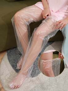 10/20pcs/Pack Disposable Plastic Transparent Foot Care Membrane Socks, Foot Mask, Foot Soaking, Try On Shoe Covers - Transparent - View 2