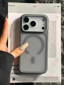 Luxury Transparent Matte Magnetic Case Compatible With IPhone 17 ProMax 17Pro 17 16 15 14 13 Pro Max Bumper Shockproof Wireless Charge Cover - Grey - View 5
