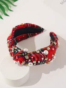1 Stück Mädchen Weihnachtsparty Mode Perlen & Strass Dekor Stoff Haarband - Verschiedenfarbig - Übersicht 3