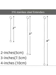 3pcs Stainless Steel 18K Gold Plated Extension Chain, Stainless Steel Extension Chain, Double-Ended Stainless Steel Spring Buckle, High Quality Stainless Steel And Craftsmanship - Hypoallergenic - Durable, Perfect For Extending Necklaces, Bracelets, Anklets, And Various DIY Jewelry Making, Adjustable To 1in~6in - 3PCS - View 14
