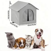 Large Outdoor Dog House, Aluminum Foil Lining Warm Dog Tent, Cat Tent, Cat Cave, Cat Shelter, Indoor Cat/Dog Bed, Suitable For Small/Medium Dogs And Cats In Autumn/Winter, Black - Black - View 2