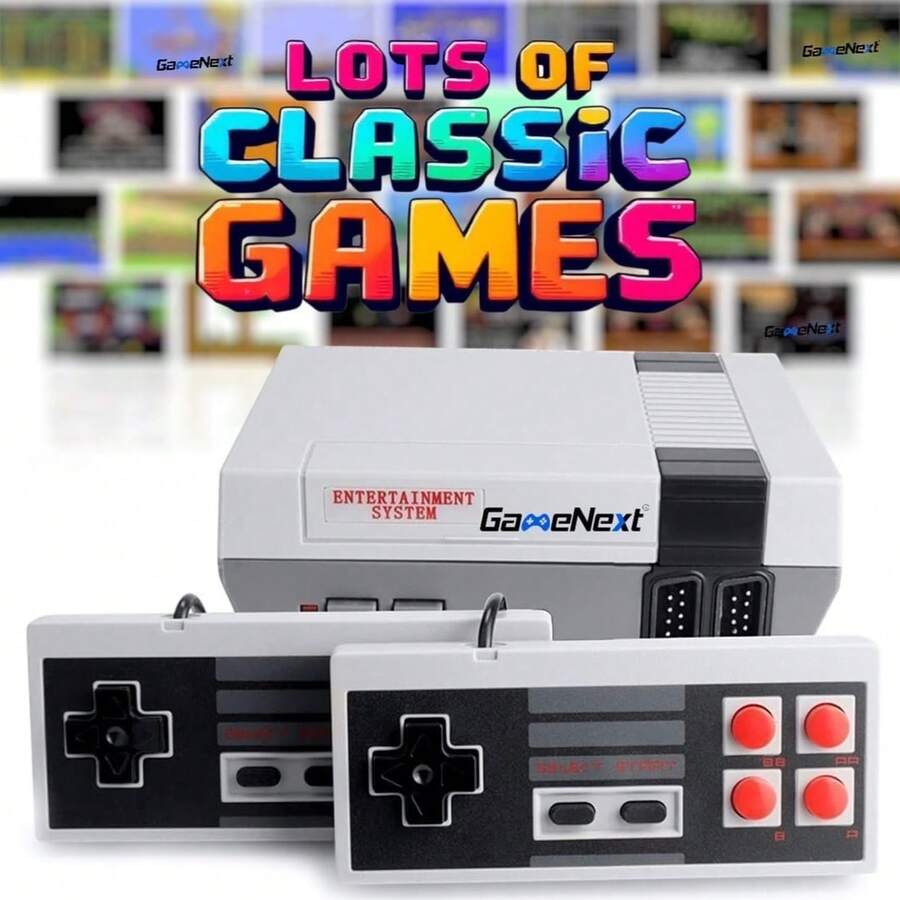 Consola retro con controlador blanco para jugar en casa, controlador inalámbrico, consola portátil con mini TV clásica NES incorporada. - Blanco - Ver 1