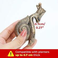 WSXC Vintage Resin Snail Planter Pot Hugger Flower Figurine Climbing Statue And Vase Miniature Fairy Garden Terrarium Decor Resin Art Patio Lawn Yard Outdoor Fence Hanger Animal Ornament Bronze - 黃色 - 查看 3