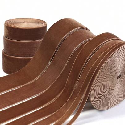 6-38mm Cinta de terciopelo marrón de un solo lado, cinta navideña, exhibición de joyería, empaque de flores, regalo, moño DIY, decoración de fiesta