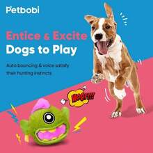 Juguetes interactivos para perros con bola rodante activa para perros con pilas, incluye bolas automviles y cubierta de felpa masticable para perros pequeos y medianos para perseguir y jugar automticamente, Rock Bobby - inicial - Ver 3