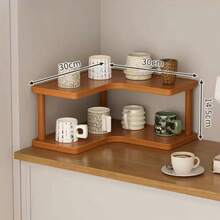 Étagère de rangement de bureau multicouche, étagère à épices d'angle de cuisine, porte-tasses, étagère de rangement de livres de table, étagère de rangement pour la maison - Taupe - Voir 7