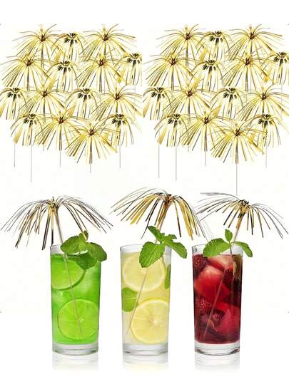 50-100pcs Roostertail Fireworks Drinking Picks Sticks For Party Decoration, Party Fruit Toothpicks,Food Sticks,Party Decoration Supplies, Kitchen Supplies,Festive Supplies
