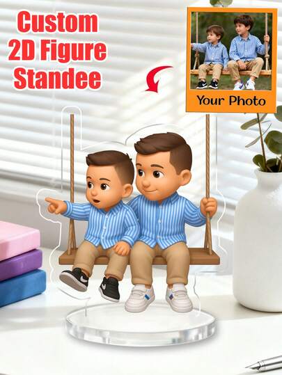 1/3/5 Pcs Customized Photo Cartoon Filter Acrylic Stand - Personalized Photo Memorabilia Gift, Can Customize Various Images (Portrait/Couple/Pet/Family) - Ideal Gift For Boyfriend/Girlfriend/Parents/Family/Friends/Couples - Suitable For Wedding/Christmas/Halloween/New Year/Anniversary/Valentine's Day/Mother's Day/Father's Day/Birthday/Graduation/Housewarming