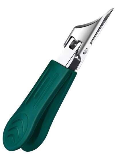 Ergonomic Thick Nail & Toe Nail Care Tool - Stainless Steel Precision Trimmer With Ultra-Fine Angled Design, Safety Guard, And Soft Handle, Suitable For Elderly, Christmas & New Year Gift