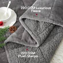 Warm Weighted Blanket, Fleece Sherpa Flannel Throw Heavy Blanket With 7-Layer Design - 灰色 - 查看 3