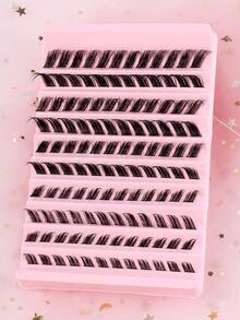 Asiteo Asiteo 120 件猫眼狐狸眼单根睫毛，DIY 分段睫毛延长，单簇睫毛 3D 浓密，对角流动簇蓬松，可重复使用假睫毛睫毛簇，睫毛簇，单根睫毛，睫毛，假睫毛