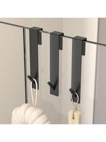 1pc Shaped Hook - Stainless Steel Sand Finish, Glass Door Shower Door Hook, Towels And Bathrobes, Wall Hanging/Wardrobe, Bathroom/Kitchen/Swimming Pool Multi-Purpose, Perfect Valentine's Day Gift, Practical Multifunctional Home Accessories, Bathroom Towel Rack, Wall Hanging Hanger, Wall Hanging Hanger, Bathroom Storage Rack, Toilet Paper Roll Rack - Multicolor - View 7