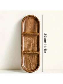 Vajilla de madera multiusos y ligera, bandeja de madera rectangular con rejilla, bandeja ovalada rectangular de madera, adecuada para cocina, exterior, restaurante, uso multiusos, decoración, exhibición de frutas, aperitivos, frutos secos