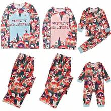 Pijamas familiares a juego, conjuntos de Navidad, casual, manga larga, ropa de Navidad, ropa de dormir suave, 4 - 5T - inicial - Ver 1