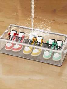1pc Modern Transparent PVC Shoe Box With 2 Windows And Mesh Sides - Under Bed Storage Use, Suitable For Sneakers And High Heels, Multi-Functional Durable Rectangular Shoe Rack, Sturdy Structure