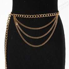A Free - Spirited Metal Belt For Summer Summer School Fall, Autumn, Halloween - Vàng - Xem 2