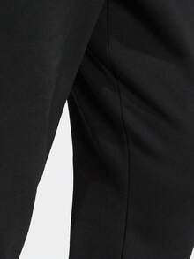 Adidas E 3S T PNT FL Three-Stripe Fleece Loose Tapered Pants, Men, Black, Essentials Tapered Pants, Fleece Lining, Warm, Cuffed, Casual Sports - Black - View 4