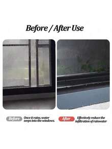 1m Water Blocking Bar For Home Windows, Rain And Wind Sealing Gasket For Sliding Windows, Balcony Insulation, Windproof Sealing Strip - Black - Length 1.0 Meter (total Width 4.5 Centimeters) - View 6