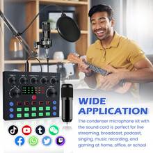 2026 Upgraded Podcast Equipment Bundle For 2, Recording Studio Package With Pro Audio Interface And Podcast Microphone For Gamer Podcasting, Recording, Singing, Streaming - 黑色-F998音效卡套裝+1個麥克風 - 查看 9