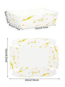 10pcs/20pcs/40pcs White And Golden Eid Mubarak Food Trays Party Supplies Eid Party Decorations Paper Food Boats For Muslim Ramadan Party Eid Food Tray For Chips Fresh Fries Nachos Candy - Multicolor - View 2