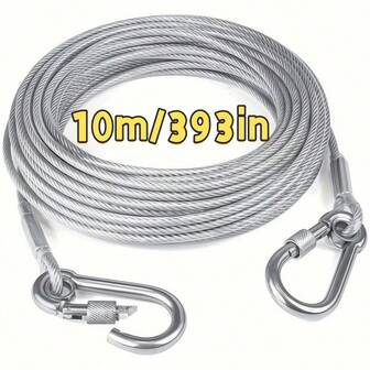 【钢制晾衣绳】1 套，不锈钢晾衣绳 | 便携式，适用于室内/室外洗衣、露营、浴室和宿舍