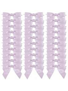 Nơ ruy băng satin màu oải hương 2" Nơ satin tự dính dùng để gói quà Nơ satin làm sẵn kèm băng dính hai mặt dùng để làm đồ thủ công, trang trí tiệc sinh nhật, tiệc cưới - Màu tím nhạt - Xem 6