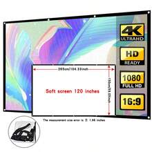 60-72-84-100-120-150 Inches - Washable Soft Screen, Portable Screen, Easy To Install Without Punching Holes, Comes With Free Hooks, Foldable Pocket Screen, Easy To Carry, Great Helper For Outdoor Camping, Barbecue, Swimming Pool Parties, Projector Specific Screen, Ironing, Home Theater - White - View 15