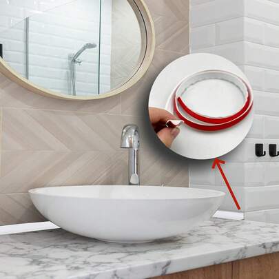 1pc 2m/78.74in White Self-Adhesive Decorative Wall Trim, Flexible Decorative Filler Strips, Peel And Stick Trim, Versatile For Wall Corners, Ceilings, Bathroom Floors And Walls, Easy To Install Cove Molding