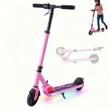 COBIZI Electric Scooter For Kids 6-14 Years 150W Motor 16 Km/H E-Scooter Adjustable Speed And Height Colourful Lights LED Display Foldable Electric Scooter For Kids Teens ﻿ ﻿ - 粉色 - 查看 6