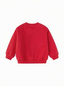 Balabala 女童印花卫衣，柔软休闲春季套头衫 - 紅色調 - 查看 6