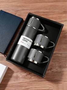 1套定制设计保温杯套装，便携式手持单杯配3个杯盖礼品杯，不锈钢商务礼盒，500毫升304不锈钢便携式户外旅行杯配3个杯盖，定制专属礼盒套装 - 彩色 - 查看 8