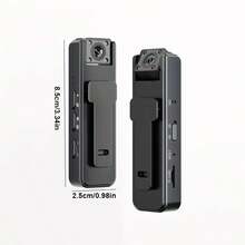 1 pieza Cámara portátil multifuncional para aplicación de la ley, Cámara corporal inteligente HD 1080P, Lente rotativa 180°, Grabación permanente, Visión nocturna y gran angular, Recargable por USB - Adecuado para aplicación de la ley, , ciclismo, viajes y grabación de la vida - Negro - Ver 4
