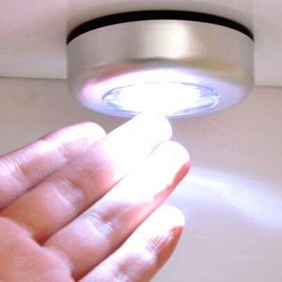 3 أضواء ملمس صنبور LED، أضواء جدارية لاصقة تعمل بالبطارية، مناسبة للمطبخ والخزانة والخزانة - غير قابلة لإعادة الشحن، مصنوعة من مواد بلاستيكية، إضاءة أنبوبية - بدون ملحقات