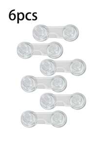 Bộ 6/12 khóa an toàn cho cửa tủ/ngăn kéo trẻ em trong suốt, không cần khoan, dùng để đảm bảo an toàn cho gia đình. - Nhiều màu - Xem 8