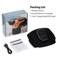 Hailicare 无线膝关节按摩器，带加热和振动功能，电加热膝垫，3种加热模式，USB充电，按摩膝垫，LCD触摸屏，可调节加长绑带，缓解关节不适，适合作为圣诞礼物 - 黑色 - 查看 10