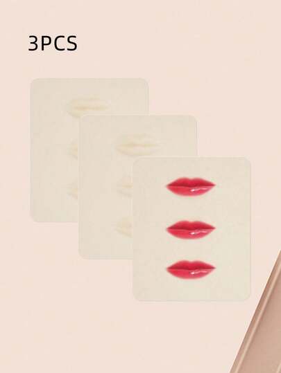 ATOMUS 3pcs Microblading Practice Skin, 3D Makeup Practice Face Permanent Skin, Beginner Flesh-Colored Silicone Thickened Skin For Microblading Practice