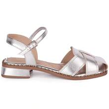 Vitrine shoes Flat Sandal With Low Closed Heel, Casual, Showcase Shoes, Baroque Vintage, Elegant PU Leather, Buckle. - 銀色 - 查看 2
