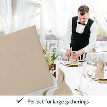 PAW - 50 Pieces Airlaid Paper Linen-Feel Napkins 16inch X 16inch, Monocolor Disposable Cloth-Like Napkins, Elegant Beige Dinner Napkins For Kitchen, Party, Wedding, Gatherings, Christmas,DinnerNapkins,Beige - 淺褐色的 - 查看 7