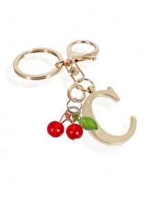 1 Pc,Alphabet Initial Letter Keychain Cute Plush Pom Pom Key Chain Ring Bag Backpack Charm Car Hanging Pendant Women Girls Gift,Wallet And Handbag Accessories, Keychain With Tassels, Alphabet Initial Letter A-Y