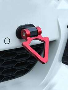 1pc Car Exterior Accessory Triangle Tow Hook Ring, Personalized Racing Tow Hook Adhesive Type, Universal