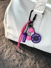 系列创意设计可爱撞色甜美酷炫运动风包包挂件，健身运动配件，夏季时尚救星钥匙扣，健身系列杠铃哑铃片运动水杯挂件，背包挂件，饰品钥匙扣，适合运动男孩女孩，精致男女礼品 - 彩色 - 查看 9