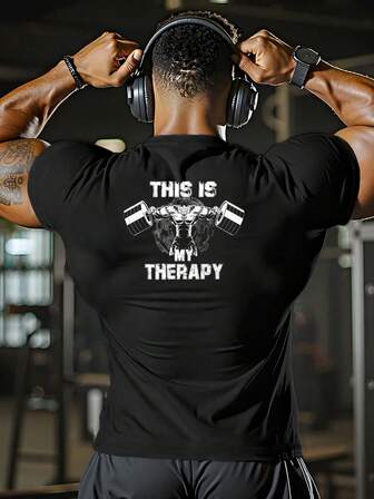 "This Is My Therapy" Gym T-Shirt,Workout T-Shirt,My Therapy Tee: Gym Motivation,Gym T-Shirt,Workout Shirt,Fitness Apparel,Motivation,Therapy,Men's Fashion,Muscle Shirt,Weightlifting Shirt.