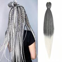 Braiding Hair Pre Stretched 26Inch Pre-Stretched Braiding Hair EZ Braid Yaki Texture Nthetic Hair Extensions For Crochet Box Braids - Multicolor - View 18