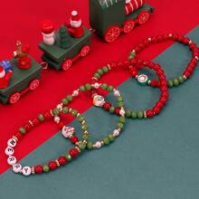 圣诞水晶串珠手链，“圣诞快乐，爱意满满”手链 - 款式3 - 查看 4