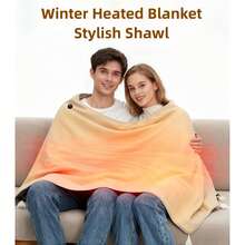 Heated Blanket Portable Shawl Heating USB 3 Setting Electric Warming Throw For Camping Travel Office(Power Bank Not Include),Gift, Present, Celebration - Multicolor - View 2