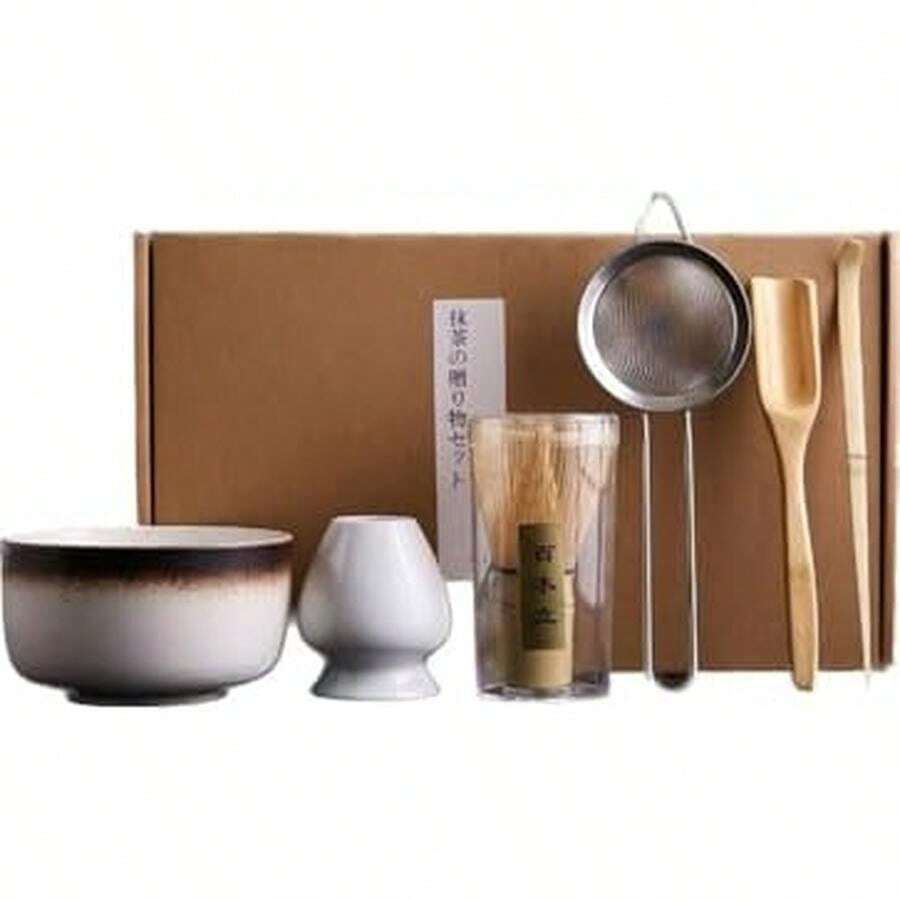 Juego de licuadora Matcha batidor de bambú natural batidor de té Chashaku para accesorios para hacer té Matcha(3) - 6 - Ver 1