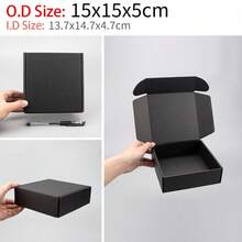 10pcs/Set Corrugated Paper Gift Box, Postal Shipping Box, Courier Packaging Box, Packing Material, Airplane Box, Gift Box, Corrugated Cardboard Box, Delivery Box, Packing Box,Christmas Valentine Day - Black - View 10