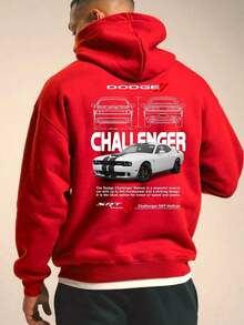 Men's Hoodie, CHALLENGER Design - Red - View 1