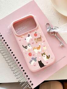 1 chiếc ốp lưng điện thoại hình mèo dễ thương màu hồng, chất liệu silicon lỏng TPU, chống sốc, thời trang, họa tiết mèo quả khế, cạnh thẳng, tương thích với iPhone 16 Pro Max/16/16 Pro/16 Plus/15/15 Pro Max/15 Pro/11/12/13/14 Pro Max/11 Pro/11 Pro Max/12 Pro/12 Pro Max/13 Pro/13 Pro Max/14 Pro/14 Pro Max. Ốp mềm mại, phong cách thanh lịch, quà tặng mùa xuân. - Nhiều màu - Xem 2